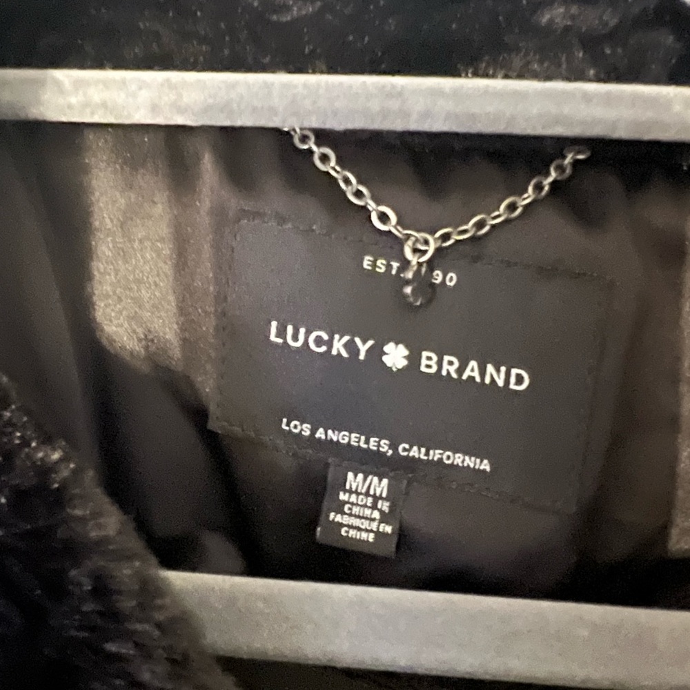 Lucky Brand faux fur black moto jacket. Size M - Picture 5 of 7